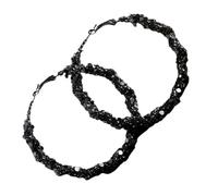 HANABASS Orecchini a Cerchio Neri Pendenti da Donna Grandi 6 CM in Metallo Leggero Design Geometrico Minimalista Accessorio Versatile per Outfit alla Moda e Occasioni Casual