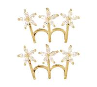 HANABASS Orecchini a Tripla Morsetto a Forma di Fiore per Donna Cerchi con Pietre Brillanti Design Unico e Resistente per Feste e Regali Speciali 1 Paio