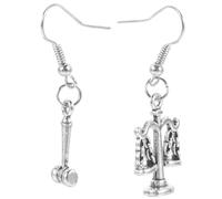 HANABASS Orecchini Pendenti Tema Giustizia in Lega di Zinco Design a Catena Lunga e Decorazione Elegante, Regalo per Avvocati e Occasioni Speciali