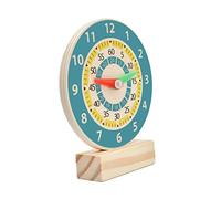 HANABASS Orologio Educativo in Legno per Ragazzo Giocattolo Cognitivo Numeri per Insegnare Colori e Concetti Matematici Interazione Genitori-Figli per età Prescolare