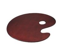 HANABASS Palette in Legno per Pittori Professionisti, Leggera, Marrone | Superficie Liscia e Lucidata, Apertura per Pollice, per Acquerello e Gouache, Pratica a Casa