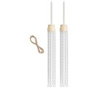 HANABASS Palo per Piante Moss Pole in ABS e Corda, Bianco, per Piselli e Rose, Giardino, Supporto per Piante Rampicanti e Vasi da Fiori