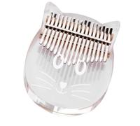 HANABASS Pianoforte in Acrilico Forma Di Gatto Tasti Kalimba Mbira Trasparente Per Ragazzo Ragazza e Principianti Resistente e Suono Fluido
