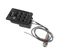 HANABASS Pickup per Chitarra Acustica Folk con Preamp Eq a 3 Bande e | Trasduttore Piezoelettrico Sotto-sella, Controllo Volume Tono Fase, Nero