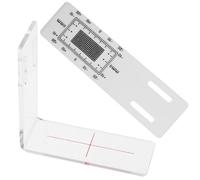 HANABASS Righello per Crepe Angolari in Acrilico Bianco l Shape, Strumento Portatile per Misurazione Precisa di Larghezza Crepe in Edilizia