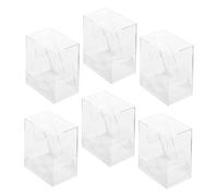 HANABASS Scatola Porta Orologi Protettiva e Pratica Quadrata in Plastica Trasparente 6 Pezzi Multiuso per Conservazione e Viaggio