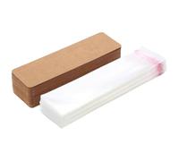 HANABASS Set 1 Confezione Buste Trasparenti Autoadesive per Segnalibri in Carta Kraft Marrone, Protezione e Organizzazione Facile per Packaging e DIY