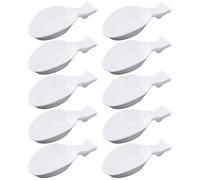 HANABASS Set 10 Pezzi di Palette Multifunzionali in Plastica Bianca per Calligrafia e Pittura ad Acquerello, Supporto per Pennelli e Piattino per Inchiostro per Principianti