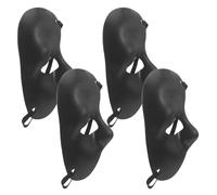 HANABASS Set 4 Maschere Veneziane Uomo Mezzo Viso in Plastica Nero Elementi Classici Opera, Design Retrò Vintage per Feste a Tema e Occasioni Cosplay