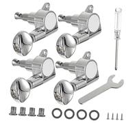 HANABASS Set 4 Piroli Per Chitarra in Metallo, Tasti Per Chitarra Acustica e Ukulele, Accordatori Completi Con Ingranaggi Pesanti, Accessori Per Strumenti Da Musica Per Uso Professionale e Amatoriale