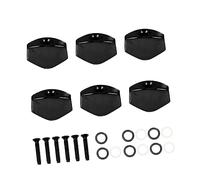 HANABASS Set 6 Pezzi Manopole Maniglie Robuste per Accordatore Chitarra per Accordatura Precisa in Metallo Nero, Accessori per Basso Elettrico e Uso Chitarristi