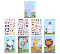 HANABASS Set Adesivi Viso di Animale 93 Pezzi per Adesivi Puzzle Mix And Match per Creare e Modificare Volti Kit Creativo per Gioco Educativo e Attività Artistiche