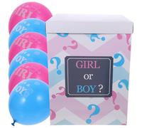 HANABASS Set Decorazioni per Gender Reveal Scatola Rivelatrice del Sesso e Palloncini Rosa e Blu, Confezione per Festa Shower Accessori per Rivelazione Nascituro e Compleanno