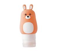 HANABASS Set di 3 Bottiglie da Viaggio in Silicone da 50ml, 70ml e 90ml, Dispenser per Shampoo e Bagnoschiuma a Forma di Coniglio, Orso e Cane Giapponese, Design Leggero e Stile Casuale