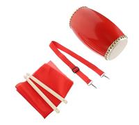 HANABASS Set Di Tamburo a Vita Tradizionale in Pelle Di Mucca 12 Cm Bastone e Cinghia, Strumento a Percussione Professionale Resistente Per Spettacoli e Balli Di Piazza