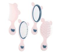 HANABASS Set Pettine per Chioma e Specchio Portatile per Bambina, Plastica Bianca, Design Delicato, Resistente e Facile da Trasportare, per Uso a Casa in Viaggio