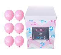 HANABASS Set Scatole Rivelazione del Sesso con Palloncini Rosa e Coriandoli, Decorazioni per Shower e Gender Reveal Party, Confezione con 1 Scatola e 6 Palloncini per Feste di Nascita