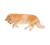 HANABASS Shiba Inu cane giocattolo realistico statua di cane simulato ornamento realistico per cani cucciolo addormentato giocattolo per dormire cane dormiente plastica Cioccolato