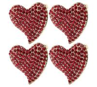 HANABASS Spilla a Forma di Cuore Rossa Strass 4 Pezzi Spille D’Amore Eleganti Ipoallergeniche per Donne Accessori per Abiti da Matrimonio Festa di San e Occasioni Speciali