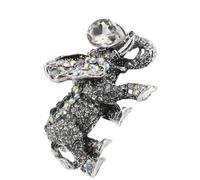 HANABASS Spilla Forma di Elefante Portafortuna Decorativa per Abiti e Sciarpe Strass Argento per Camicie e Cardigan Regalo Premuroso per Festa della Mamma Calze della Befana