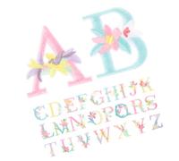 HANABASS Toppe Termoadesive Ricamate Lettere e Fiori 26 Pezzi in Filo da Ricamo Colorato per Abbigliamento e Scarpe, Pratiche per Uso Domestico o Sartoria