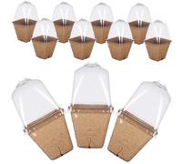 HANABASS Vasi 20 in Coperchio Biodegradabili per Carta e Piantine Ventilato Pezzi Piante Succulente e Coltivazione Domestica in Casa