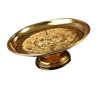 HANABASS Vassoio di Offerta per Frutta in Lega Oro Design Semplice ed Elegante, Multiuso e Salvaspazio per Uso Buddista e Conservazione Domestica