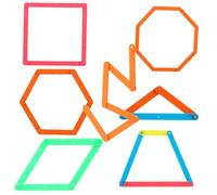 HANABASS Versatilità geometrica 30 pezzi in plastica per l'apprendimento | Scatola Educativa, Casa e iuta a lavorare Logica, Area e Perimetro