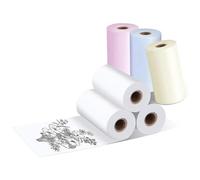 Hanabitx 1 Set Stampante Bluetooth per Stampante Tasca Termica Portatile Senza Inchiostro 57mm X 30mm, 6 Rotoli