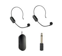 Hanabitx 2.4G Wireless Head-Mounted Lavalier Microfono Set Ricambi Accessori Trasmettitore con Ricevitore per Amplificatore Altoparlante Vocale 1 a 2