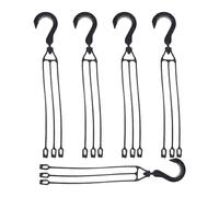 Hanabitx 5 catene da appendere in plastica per fioriere, girevoli a 360°, ganci per cesti (nero)