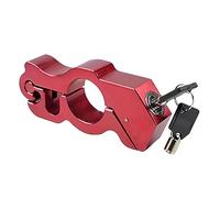 Hanabitx Lucchetto per Moto, Lucchetto per Manubrio con 2 Chiavi, Accessori di Ricambio per Lucchetto Freno per Moto Antifurto per Scooter ATV per Moto - Rosso