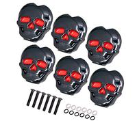 Hanabitx Set di 6 pulsanti per accordatura, a forma di teschio, per chitarra, accessori per chitarra elettrica folk, colore nero