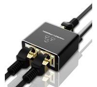 Hanabitx Splitter Ethernet in plastica 1 in 2 uscite ad alta velocità 1000Mbps RJ45 adattatore splitter per router via cavo Cat5/5E/6/7/8 e altro ancora