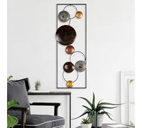 Hanah Home Accessorio decorativo da parete in metallo, dipinto a mano, 32 x 90 x 4 cm, 100% metallo, varianti di colore uniche, perfetto per la decorazione della casa e l'esposizione artistica