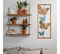 Hanah Home Accessorio decorativo da parete in metallo, dipinto a mano, 34 x 4 x 90 cm, 100% metallo, spessore 0,8 mm, varianti di colore uniche per un arredamento elegante