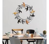 Hanah Home Accessorio decorativo da parete in metallo, dipinto a mano, 87 x 87 x 5 cm, 100% metallo (1,5 mm), pezzo d'arte unico per la decorazione della casa, design da appendere alla parete