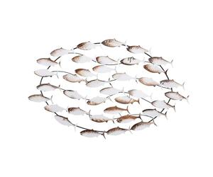 Hanah Home Accessorio decorativo da parete in metallo, dipinto a mano, 94 x 58 x 5 cm, 100% metallo, varianti di colore uniche, perfetto per gli amanti della decorazione domestica e dell'arte