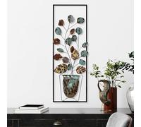Hanah Home Accessorio decorativo da parete in metallo, fatto a mano, 32 x 90 x 4 cm, 100% metallo, design unico dipinto a mano, perfetto per la decorazione domestica, aggiunge eleganza e stile