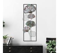 Hanah Home Accessorio decorativo da parete in metallo, fatto a mano, 32 x 90 x 4 cm, 100% metallo, design unico dipinto a mano, perfetto per la decorazione domestica, aggiunge eleganza e stile