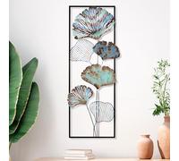 Hanah Home Accessorio decorativo da parete in metallo, fatto a mano, 32 x 90 x 4 cm, 100% metallo, design unico dipinto a mano, perfetto per la decorazione domestica, aggiunge eleganza e stile