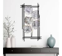 Hanah Home Accessorio decorativo da parete in metallo, fatto a mano, 48 x 87 x 4 cm, 100% metallo, design unico dipinto a mano, perfetto per gli amanti della decorazione domestica e dell'arte
