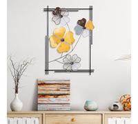 Hanah Home Accessorio decorativo da parete in metallo, fatto a mano, 50 x 70 x 4 cm, 100% metallo, design unico dipinto a mano, perfetto per gli amanti della decorazione domestica e dell'arte