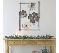 Hanah Home Accessorio decorativo da parete in metallo, fatto a mano, 50 x 70 x 4 cm, 100% metallo, design unico dipinto a mano, perfetto per gli amanti della decorazione domestica e dell'arte