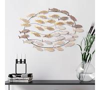 Hanah Home Accessorio decorativo da parete in metallo, fatto a mano, 94 x 58 x 4 cm, 100% metallo, design unico dipinto a mano, perfetto per la decorazione domestica, aggiunge eleganza e stile