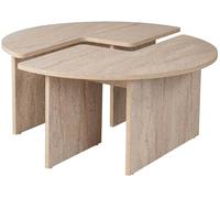 Hanah Home Elegant Coffee Table, Ø 90 cm, altezza 41 cm, 100% melamina rivestita in melamina, spessore 18 mm, elegante travertine Marble Finish for Modern Living Space