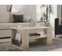 Hanah Home Elegant Coffee Table, Travertine Color, 80 x 50 x 40 cm | 100% melamina rivestito in melamina, spessore 18 mm | Design elegante marmo per gli spazi moderni