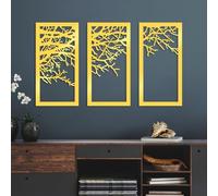 Hanah Home Elegante accessorio decorativo da parete in metallo (3 pezzi), 36 x 70 cm, durevole 1,5 mm, perfetto per interni moderni e eleganti