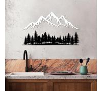 Hanah Home Elegante accessorio decorativo da parete in metallo, bianco e nero, 70 x 22 cm e 70 x 40 cm, 100% metallo, spessore 1,5 mm, facile da montare, perfetto per la decorazione della casa