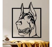 Hanah Home Elegante accessorio decorativo da parete in metallo, colore nero, 44 x 54 cm, 100% metallo, spessore 1,5 mm, perfetto per la decorazione domestica moderna e pareti d'accento